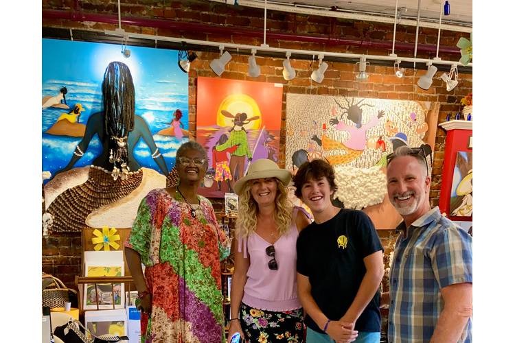 group inside art gallery